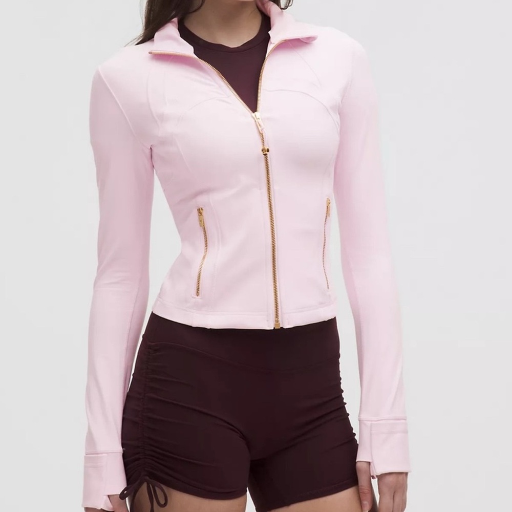lululemon cropped define jacket pink organza